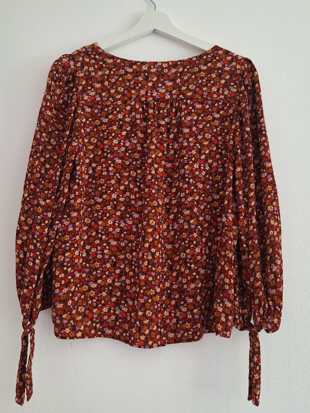NWOT Madewell Rust Multi Floral Button-Front Blouse - Picture 2 of 7